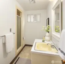 Downstairs 3/4 bathroom.
