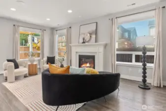 Living room from pantry and garage entry side.