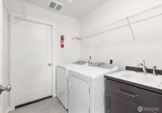 Laundry on upper floor.