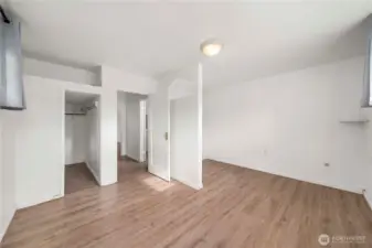 There is also storage up above the closet and a cute separation of space