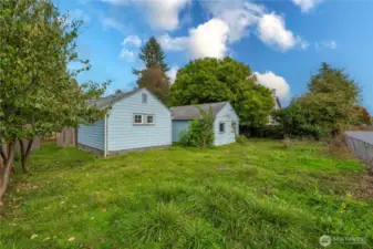 back yard looking at the house