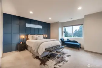 Gorgeous primary with custom accent wall