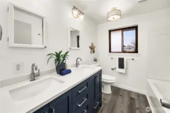 Full bathroom near bedrooms