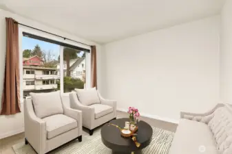 Cozy Family Room. *this photo is virtually staged*