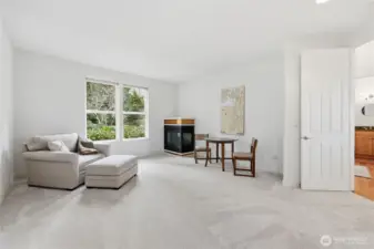 This room immediately off the entryway makes a perfect home office, library, reading/writing retreat.