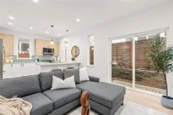 slider to the backyard patio