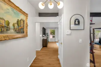 Bespoke lighting & lux hardware complete the mid-century, details obsessed feel.