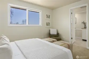 Primary bedroom suite with gorgeous view of Mt. Rainier