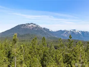 Aerial views toward mountain range in the distance