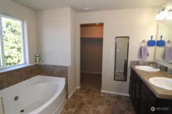 primary bath with nice walk in closet