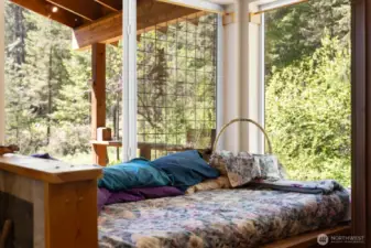 A great spot for a book or a nap - as close as you can get to sleeping outside without sleeping outside!