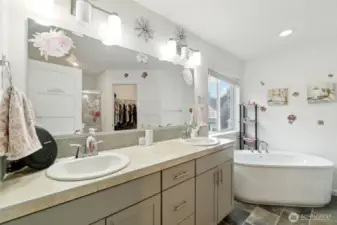 Primary bathroom with soaking tub