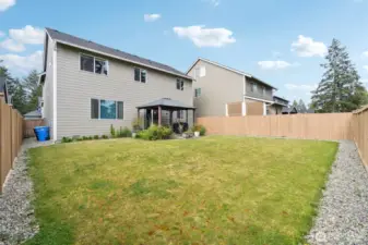 Back yard with patio and gazebo