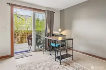 This is not your ordinary townhome 3rd bedroom!  This is a huge room with an en suite!  So pick if you want it to be an office, guest bedroom or both!