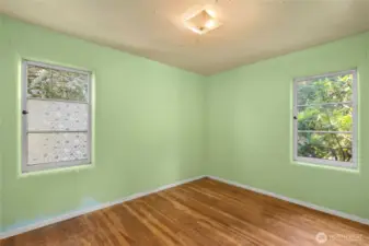 Bedroom #2 looks out on back yard