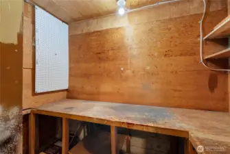 Unfinished space in basement
