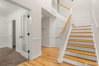 Welcoming Light-Filled Foyer with quick access to office (or Bedroom)