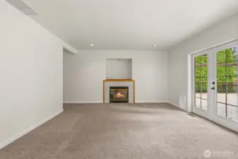 Family Room Featuring Direct Access to Deck & Backyard Retreat