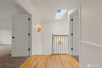 Transition Space with Skylight Offering Light and Flow Between Main Spaces