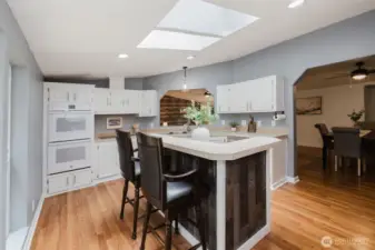Kitchen with island and double ovens!