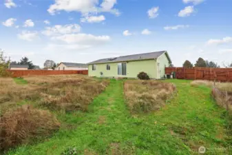 Fenced backyard