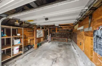 View inside the detached garage