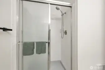 Shower in primary bathroom