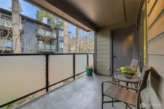 Balcony with storage closet