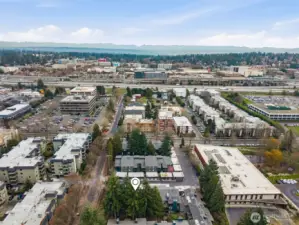 Location of building looking east to Interstate I-5