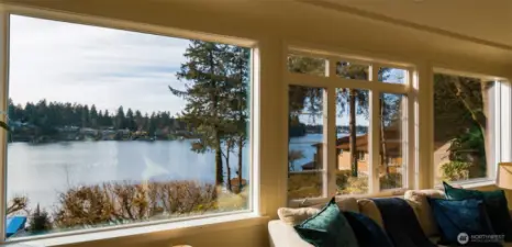 Stunning lake views from the living room