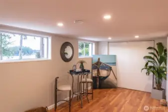 Amazing lake views from the basement bedroom.