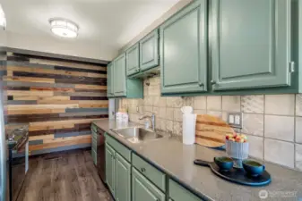 Kitchen with accent wall