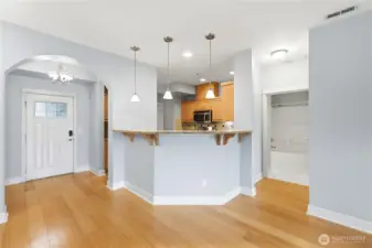 Living Room view toward garage entrance