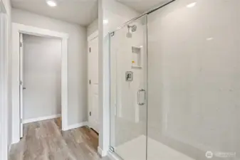 Walk in shower in primary suite