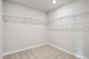 Large walk in primary closet