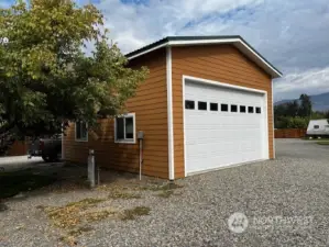 Garage with bedroom loft