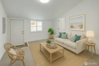 Upper unit bonus space. Virtually staged.
