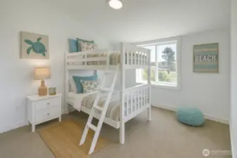Upper bedroom #2. Virtually staged.