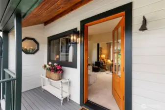 Thoughtful, warm entry into the living room.
