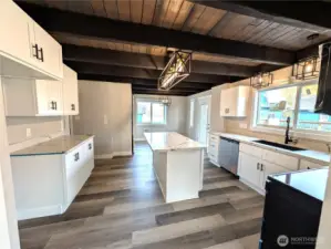 New finishes in the open beam spacious kitchen...