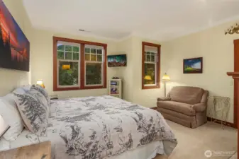 Ensuite Bedroom #1 just off staircase with Mountain Views