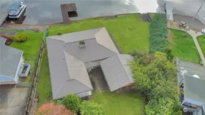 Overhead view of the home. Newer Metal Roof.