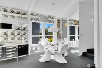 Dining area with south facing window.
