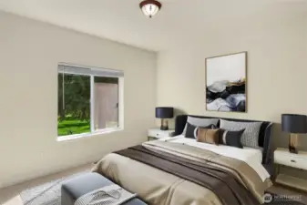 The second bedroom looks over your very own park.
