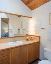 3/4 bath adjacent to large bedroom.