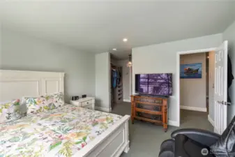 Primary bedroom leading to ensuite.