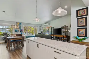 Lots of natural light in an open concept space.