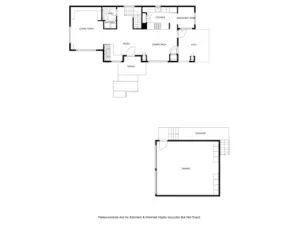First level floorplan for both the main house & garage/flex studio space