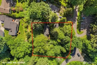 Spacious lot is over 1/2 acre