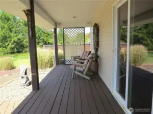 PRIMARY BEDROOM SLIDER OPENS TO A PRIVATE DECK!
